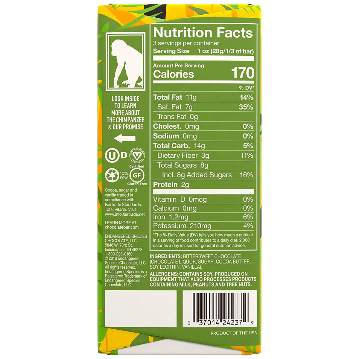 Dark Chocolate 72% Cocoa Bar 3 oz Pack of 3 N74577