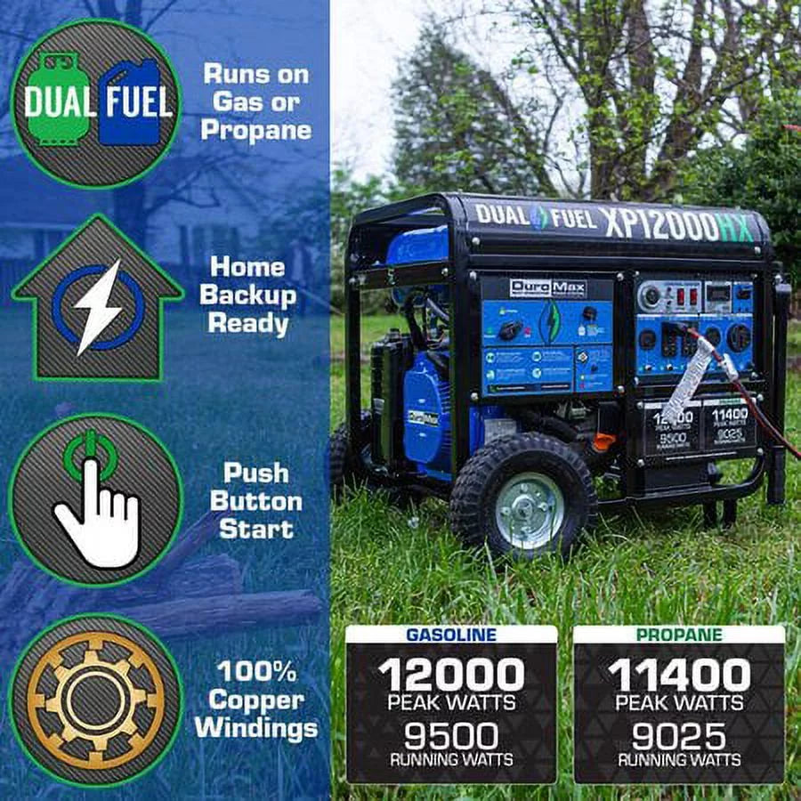 Dual Fuel Gas Propane Portable Generator 12,000 Watt O81152