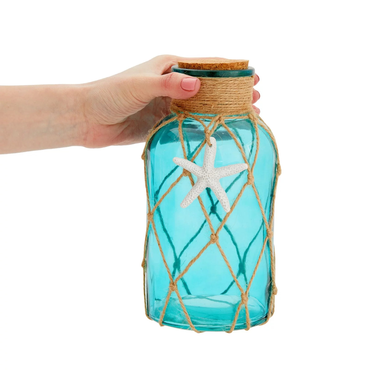 3 Pack Blue Glass Vase with Cork Lid S288