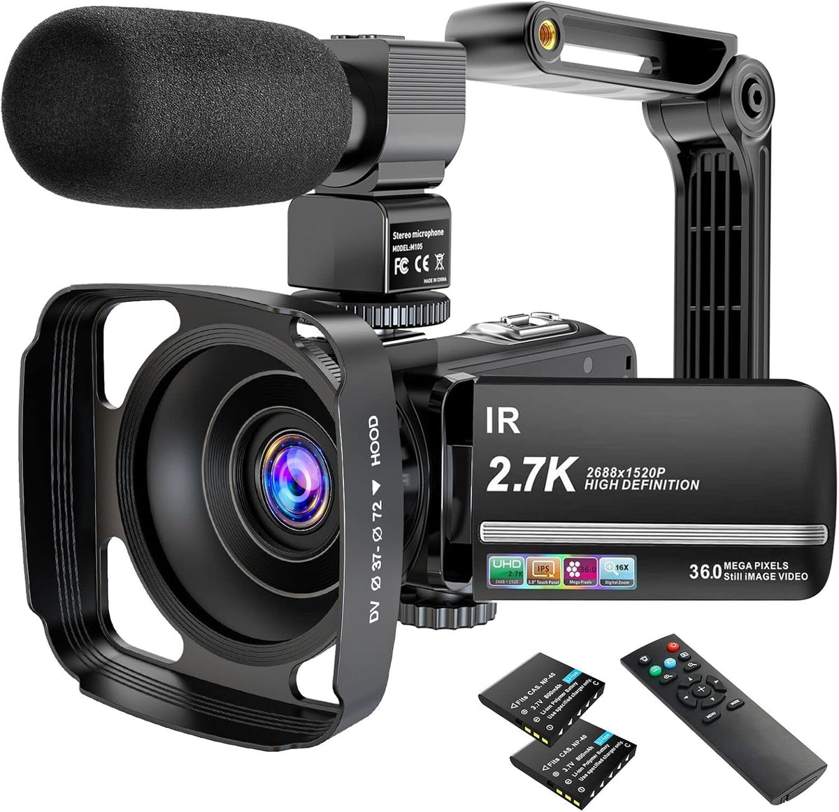 2.7K Ultra HD Digital Video Camera with Microphone A15382