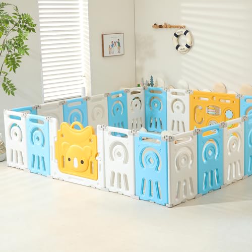 Grey & White 22 Panels Foldable Baby Playpen Z5223