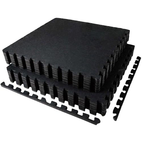 0.56in Thick 24 Sq Ft Interlocking Rubber Top EVA Foam Exercise Mats N914052
