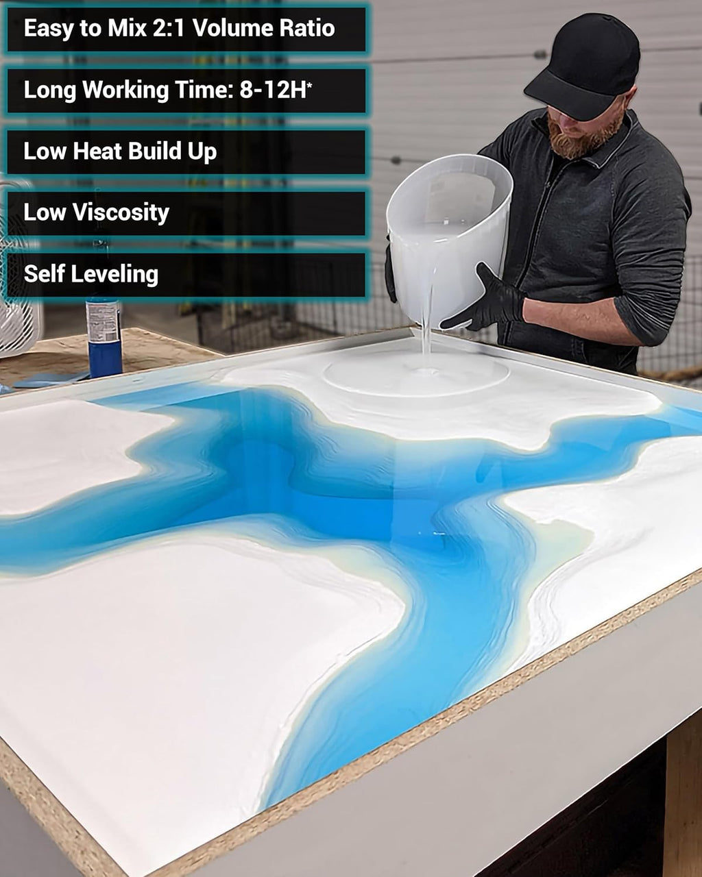 3.2 Gal Deep Pour Epoxy Resin with 8 x 60ml Pigment Kit D8018