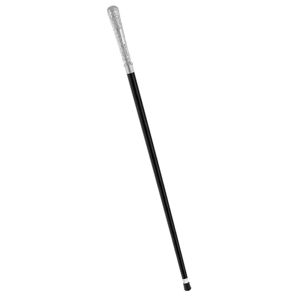 Silver 925r Vine Covered Elongated Knob Walking Stick with Black Beechwood Shaft O684