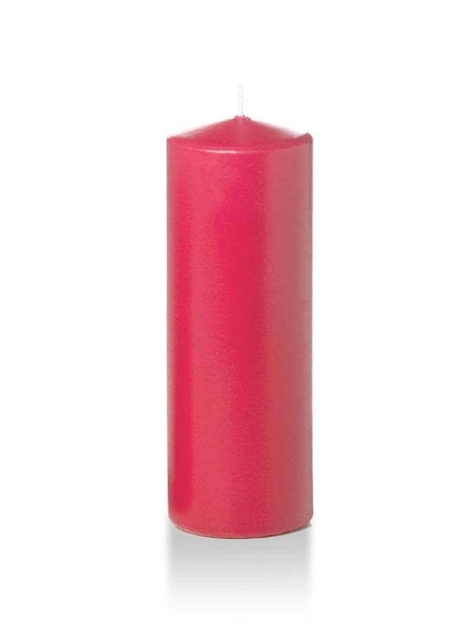Set of 12 Pink Pillar Candles E9171