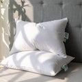 Goose Feather Down Pillows Queen Size Set of 2 with 600TC 100% Cotton Cover O4686