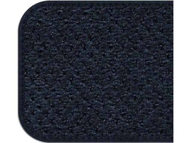 Set of 12 Skid-Resistant Carpet Stair Treads Navy Blue 8 in. x 27 in. Q9028