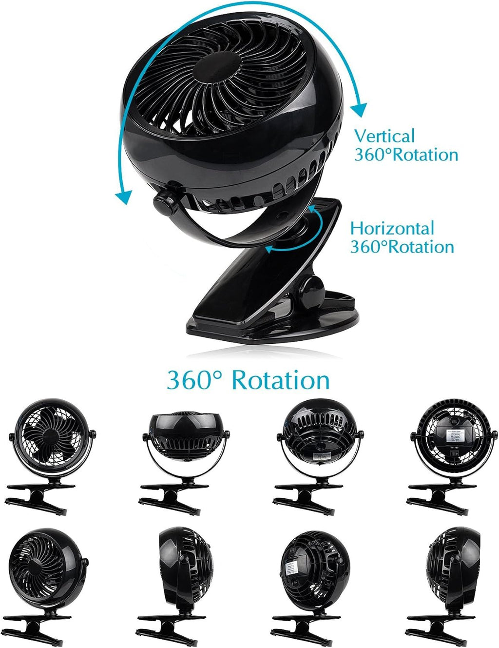 Battery Operated Fan with Clip, 5 Inch U77824