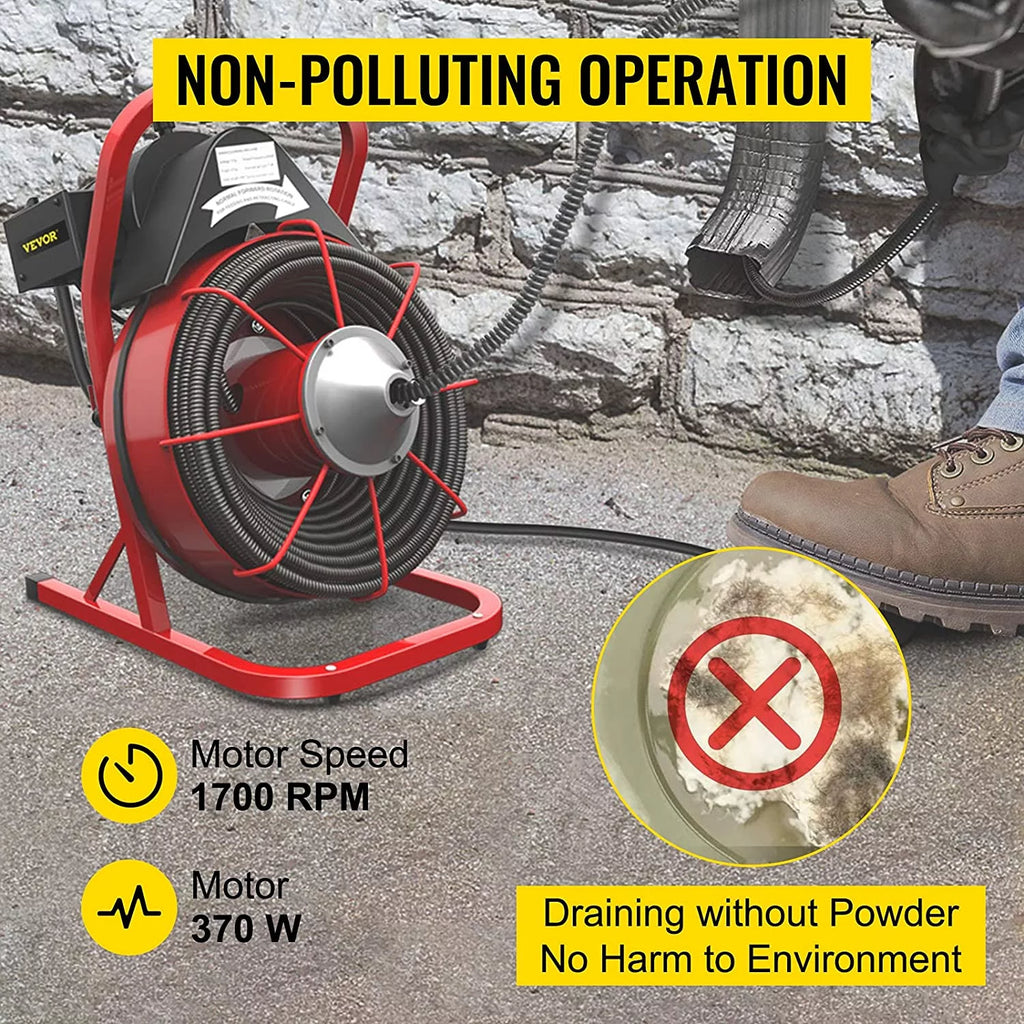 75ft x 1/2 in 370W Electric Drain Auger W55377