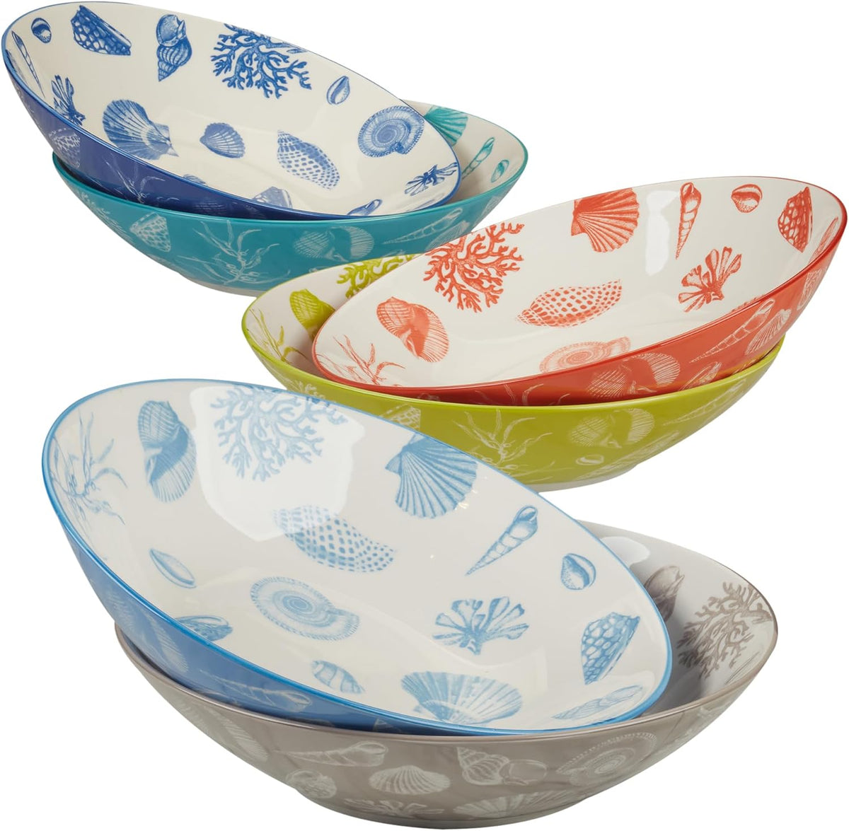Set of 6 Multicolor 40oz. Bowls Q299710