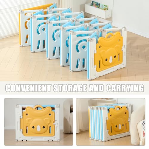 Grey & White 22 Panels Foldable Baby Playpen Z5223