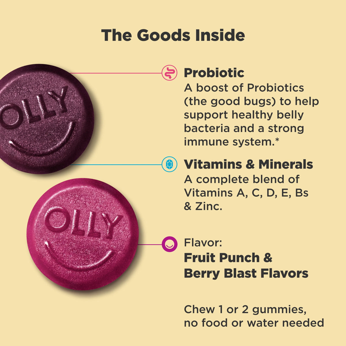 Kids Multivitamin Probiotic Gummy, Berry, 100 Ct R970