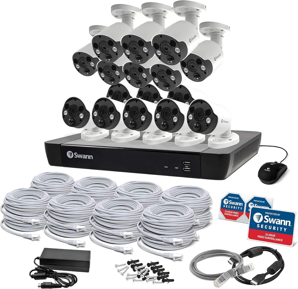 16 Channel 16 Cameras 4K Ultra HD POE NVR Security Camera System N643798