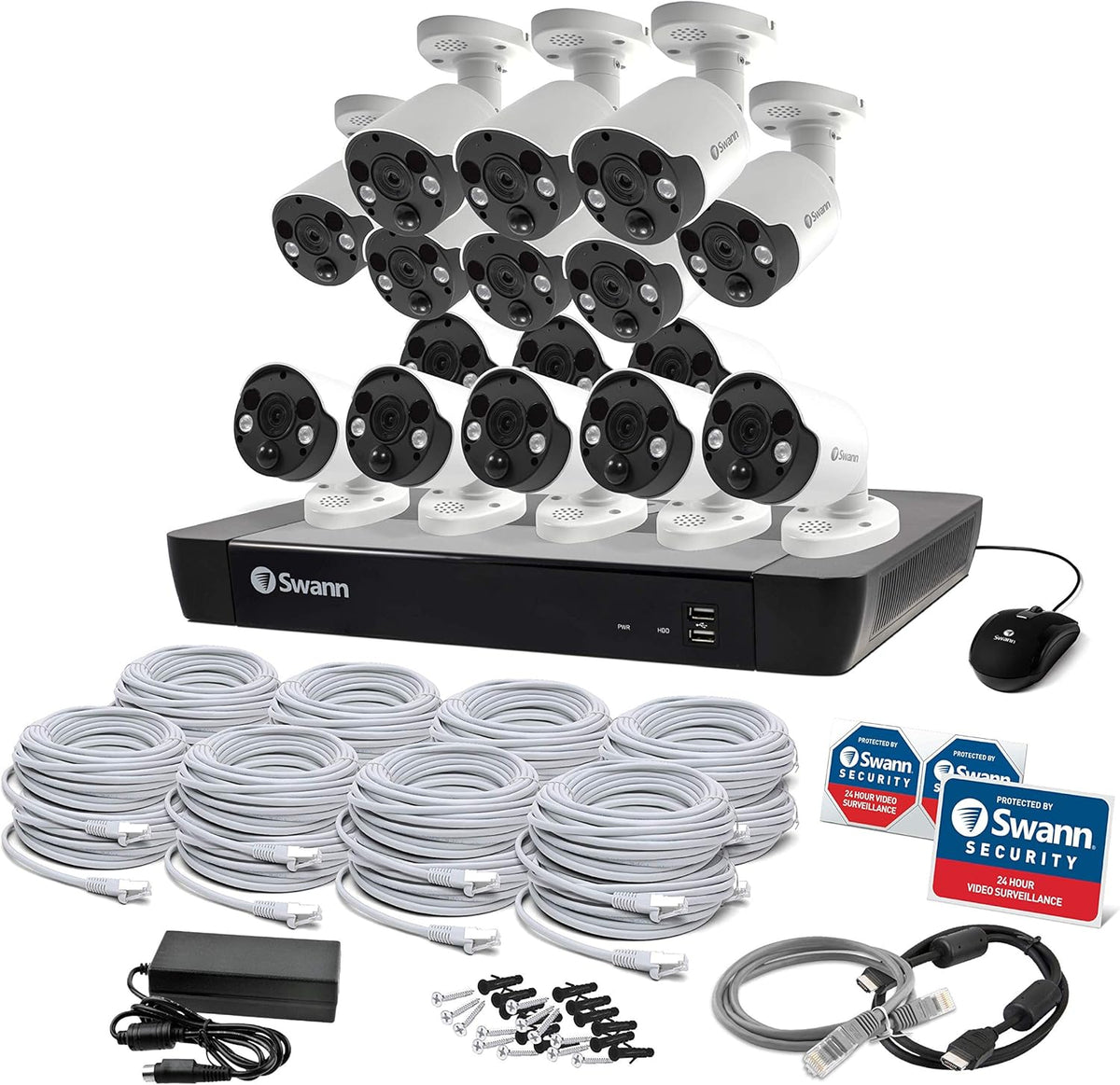 16 Channel 16 Cameras 4K Ultra HD POE NVR Security Camera System N643798