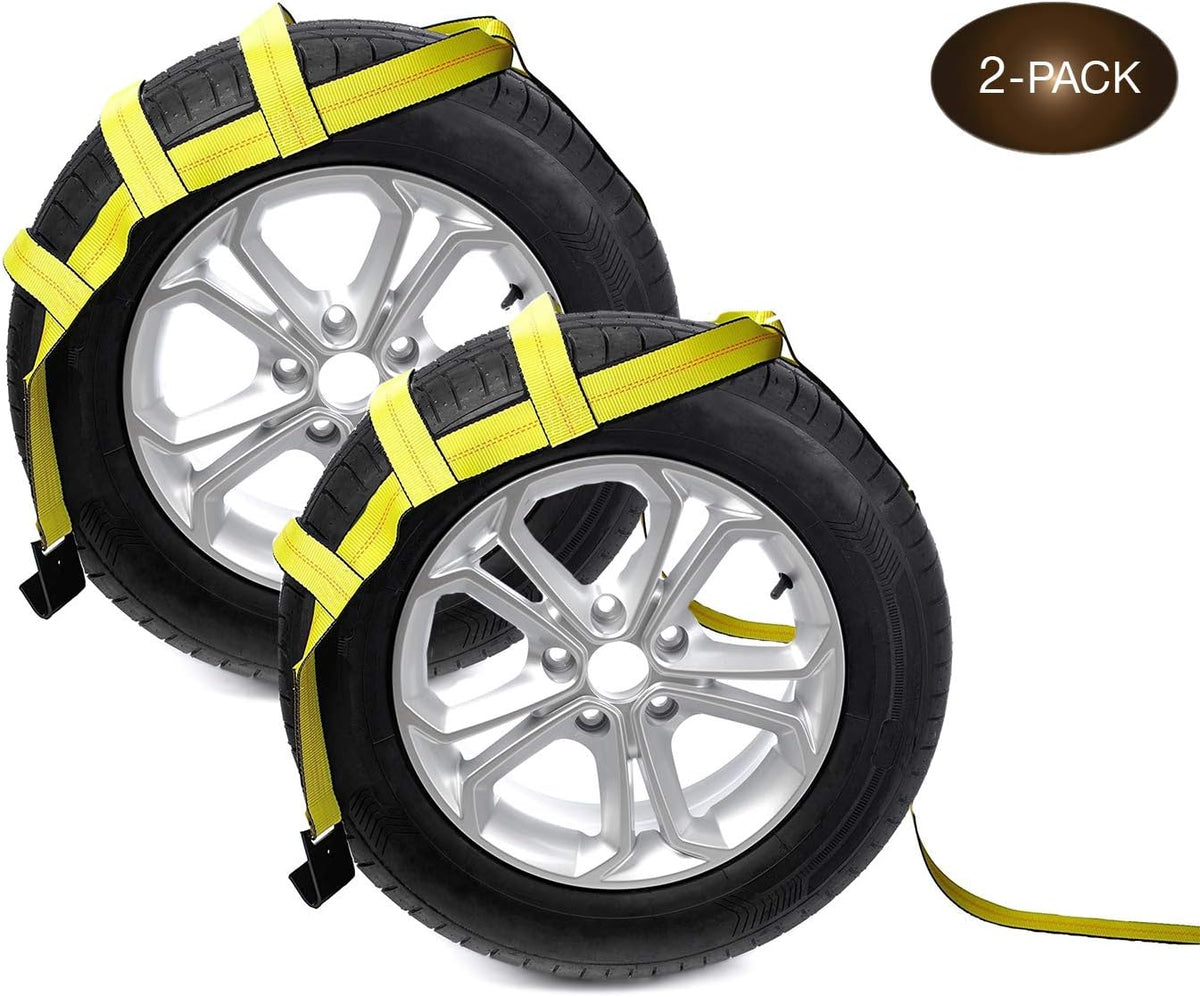 2-Pack Car Wheel Straps with Flat Hooks B8789