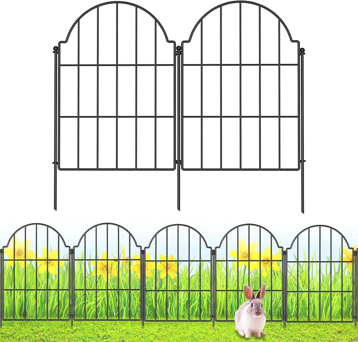 21in X 10.2ft Rustproof Metal Garden Fence, 10 Pack I465