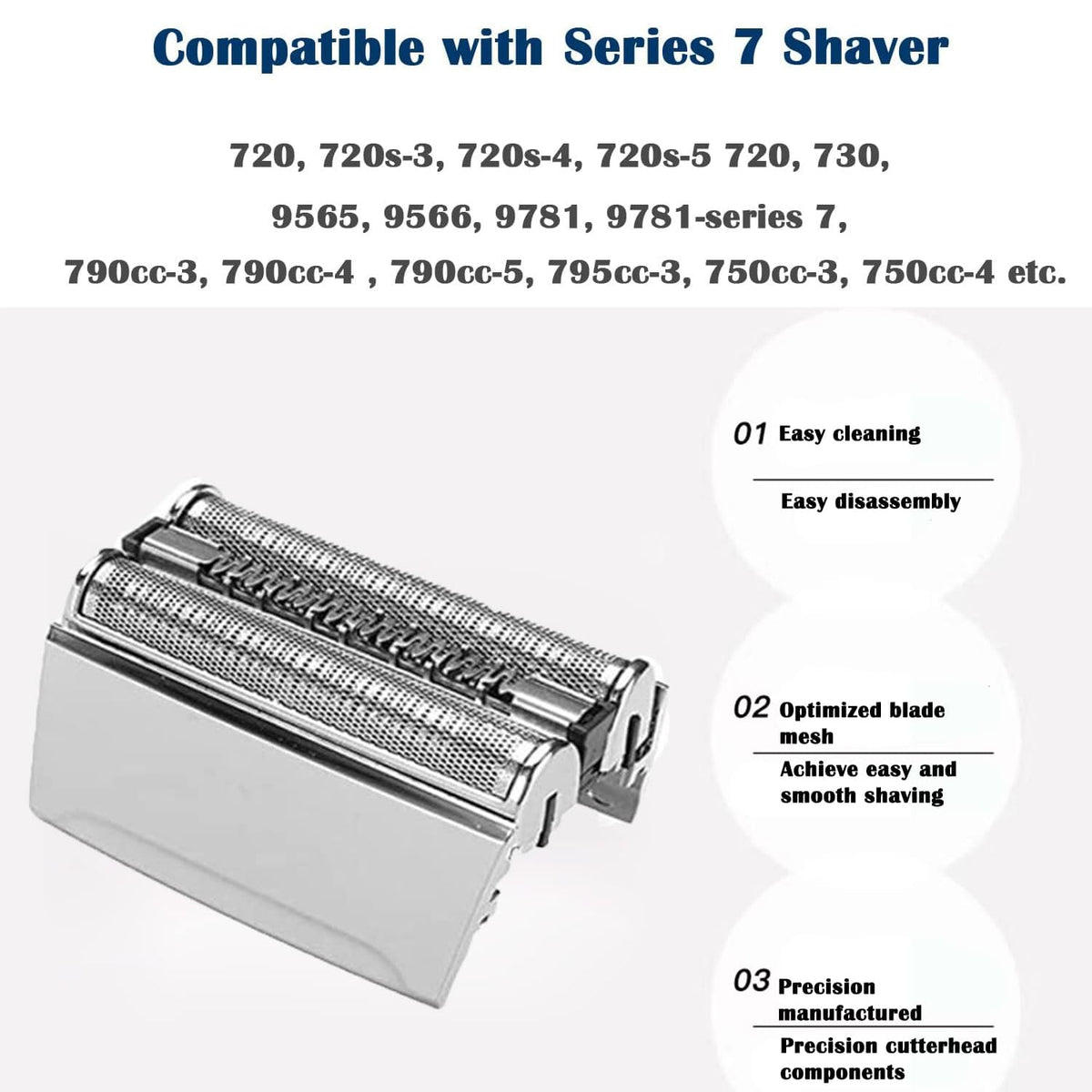 70S Replacement Heads for Braun Series 7 Electric Razors D788577