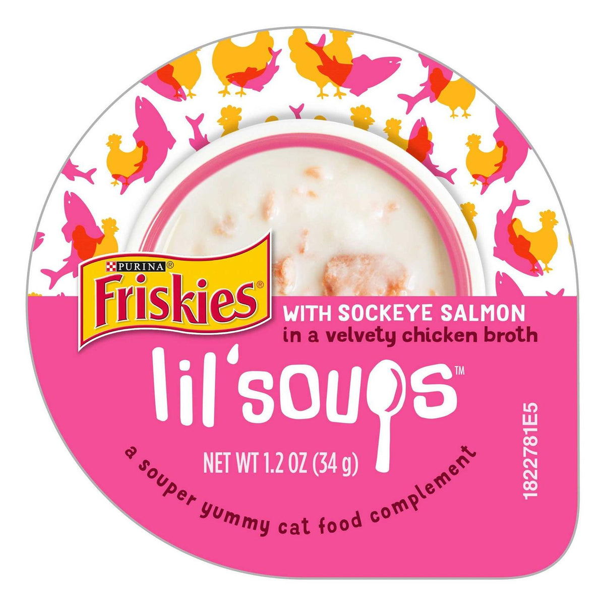 Lil' Soups with Sockeye Salmon in Chicken Broth Lickable Cat Food Topper, 1.2-oz cup, case of 8 H250