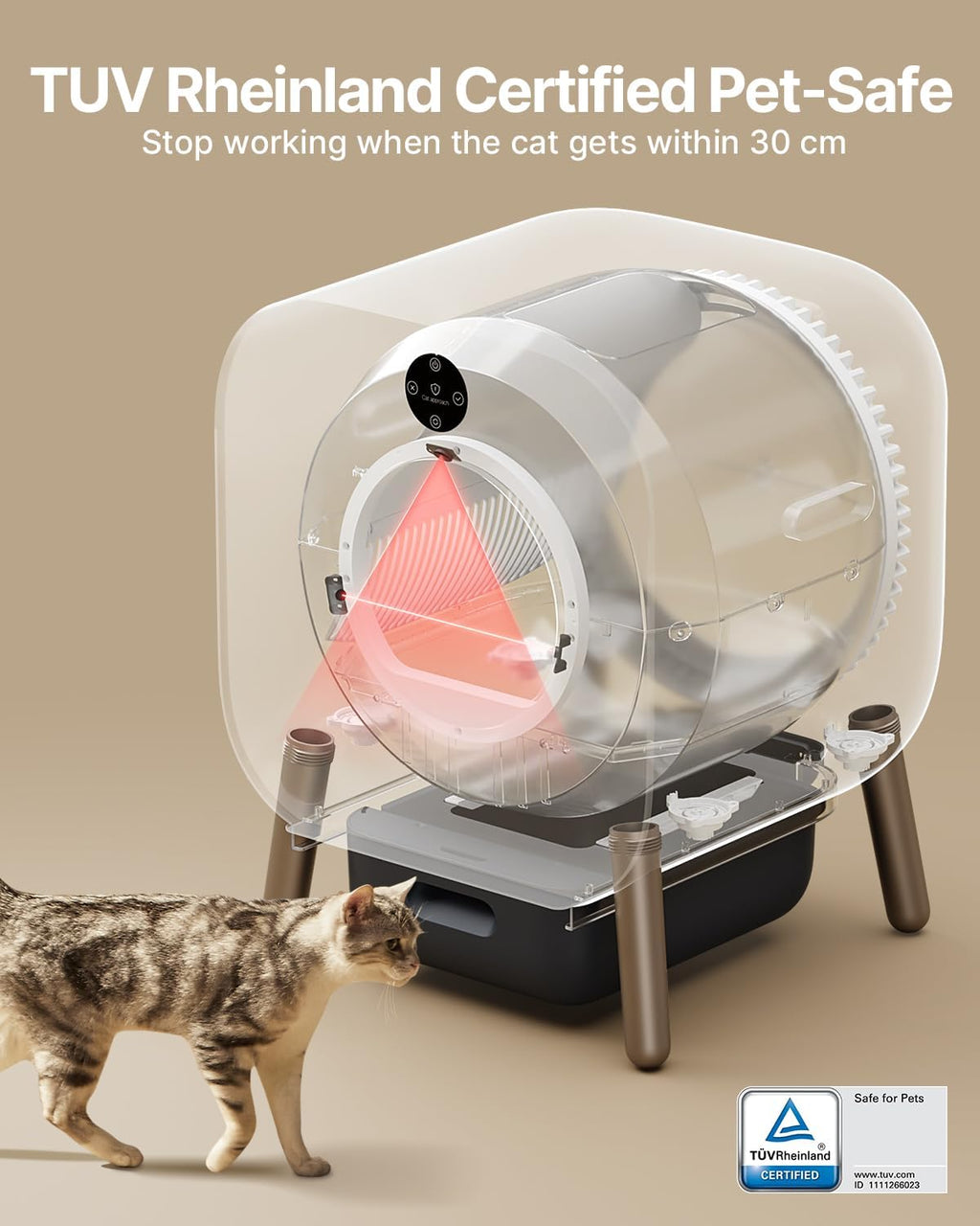 Extra Large Self Cleaning Automatic Cat Litter Box with Mat & Liner M8130