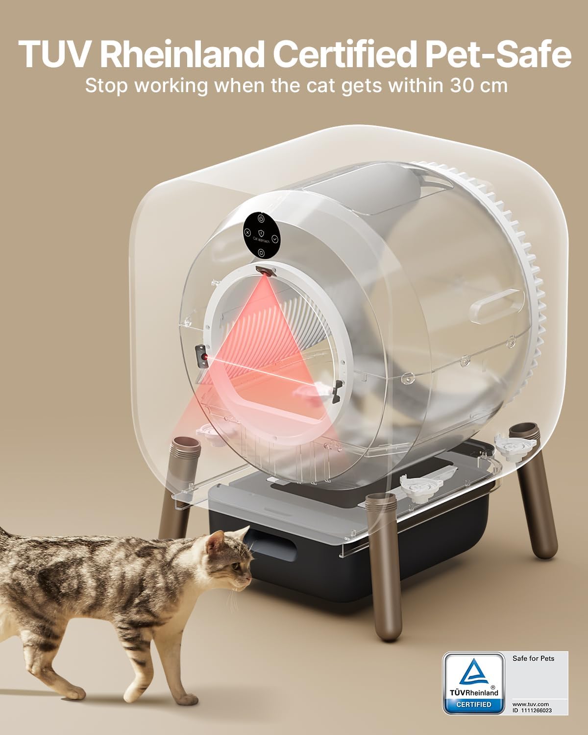 Extra Large Self Cleaning Automatic Cat Litter Box with Mat & Liner M8130