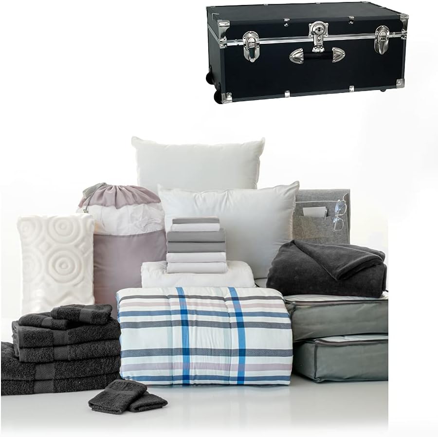Twin XL Blue and Navy Bedding Bath Set X433