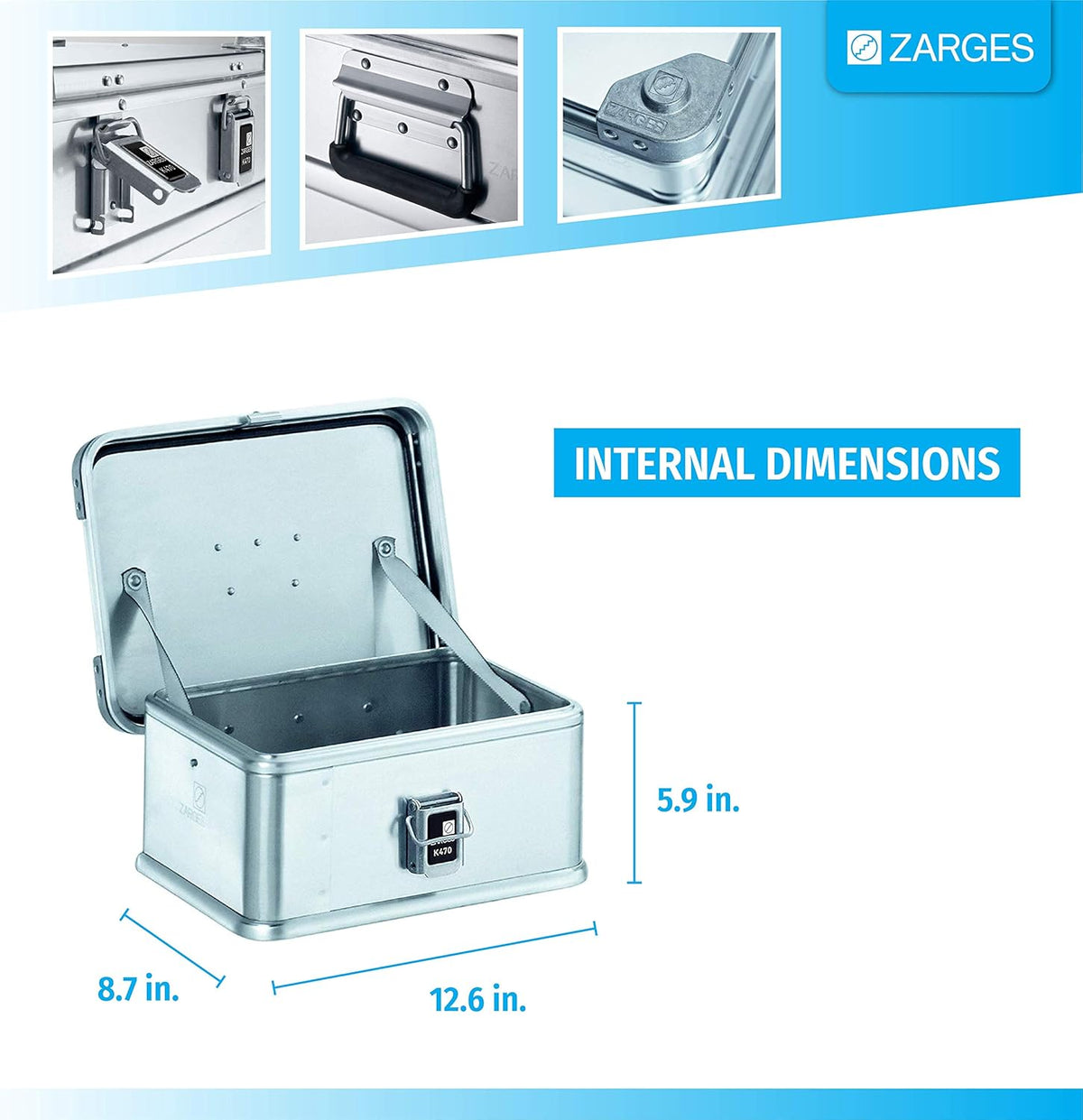 Aluminum Hard Protective Carrying Case, Stackable Storage, Dust and Water Resistant Q981