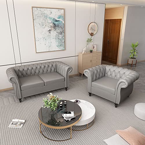Beige Velvet Sofa Loveseat Chair 3 Piece Set J195172