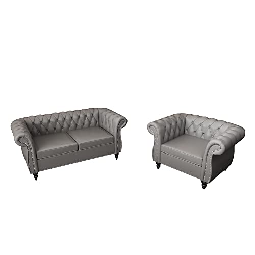Beige Velvet Sofa Loveseat Chair 3 Piece Set J195172