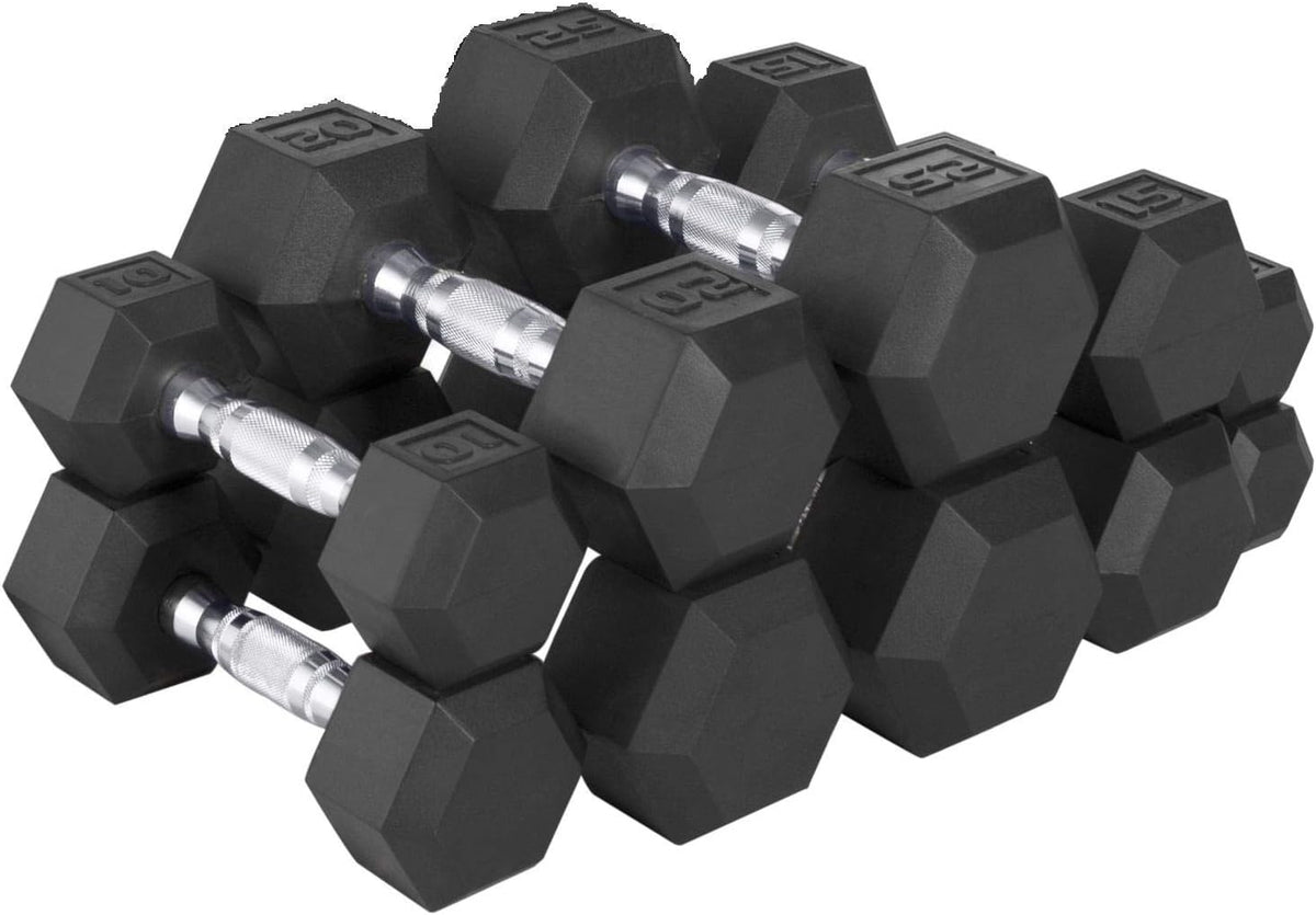 150 LB Hex Dumbbell Weight Set, Black V170