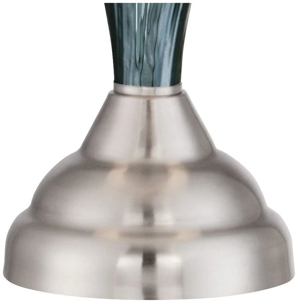 Set of 2 Green-Blue Glass Table Lamps Q9278
