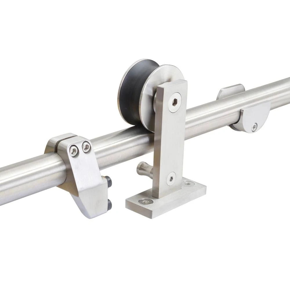 96 in. Stainless Steel Sliding Door Track and Hardware Set Z126