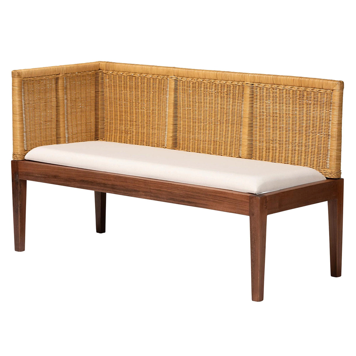 2-Piece Brown Boho Dining Banquette Set J34819