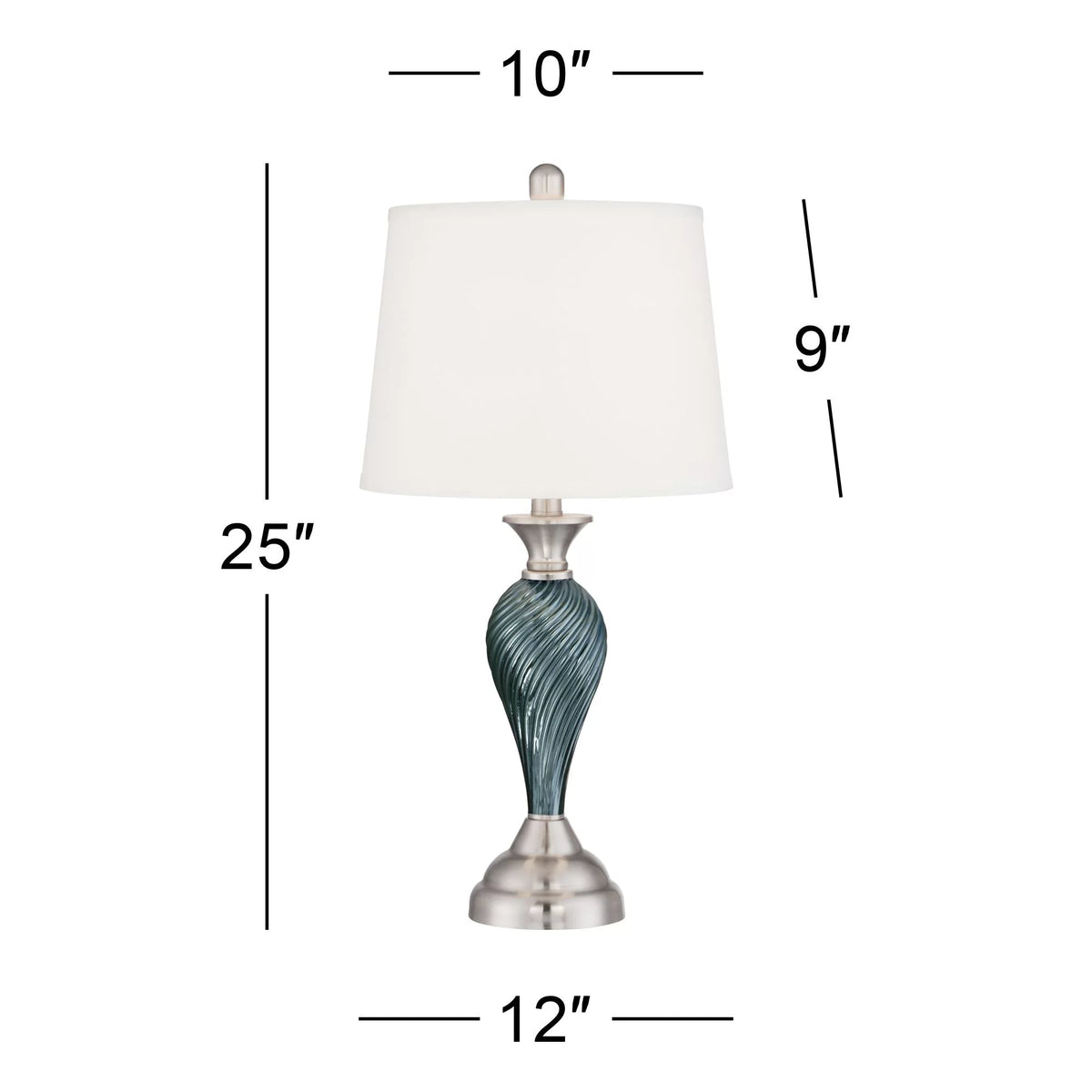 Set of 2 Green-Blue Glass Table Lamps Q9278