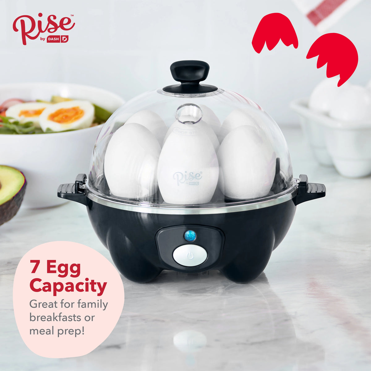 7 Egg Capacity Electric Egg Cooker Black D2094