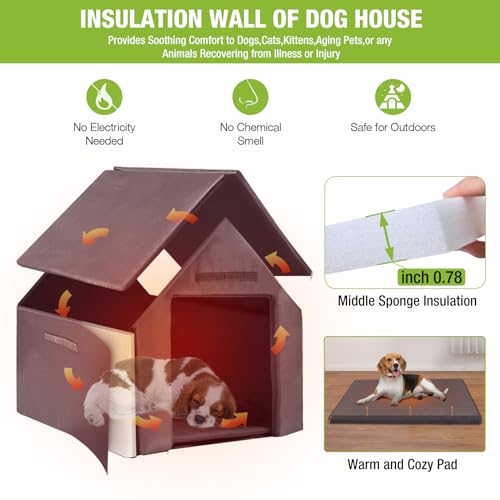Insulated Dog Kennel with Metal Frame L64808