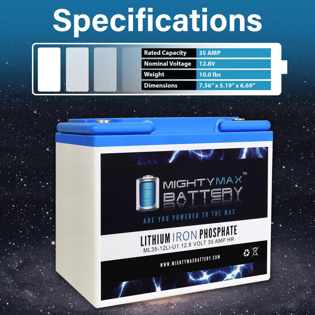 12V 35AH U1 Lithium Battery A988