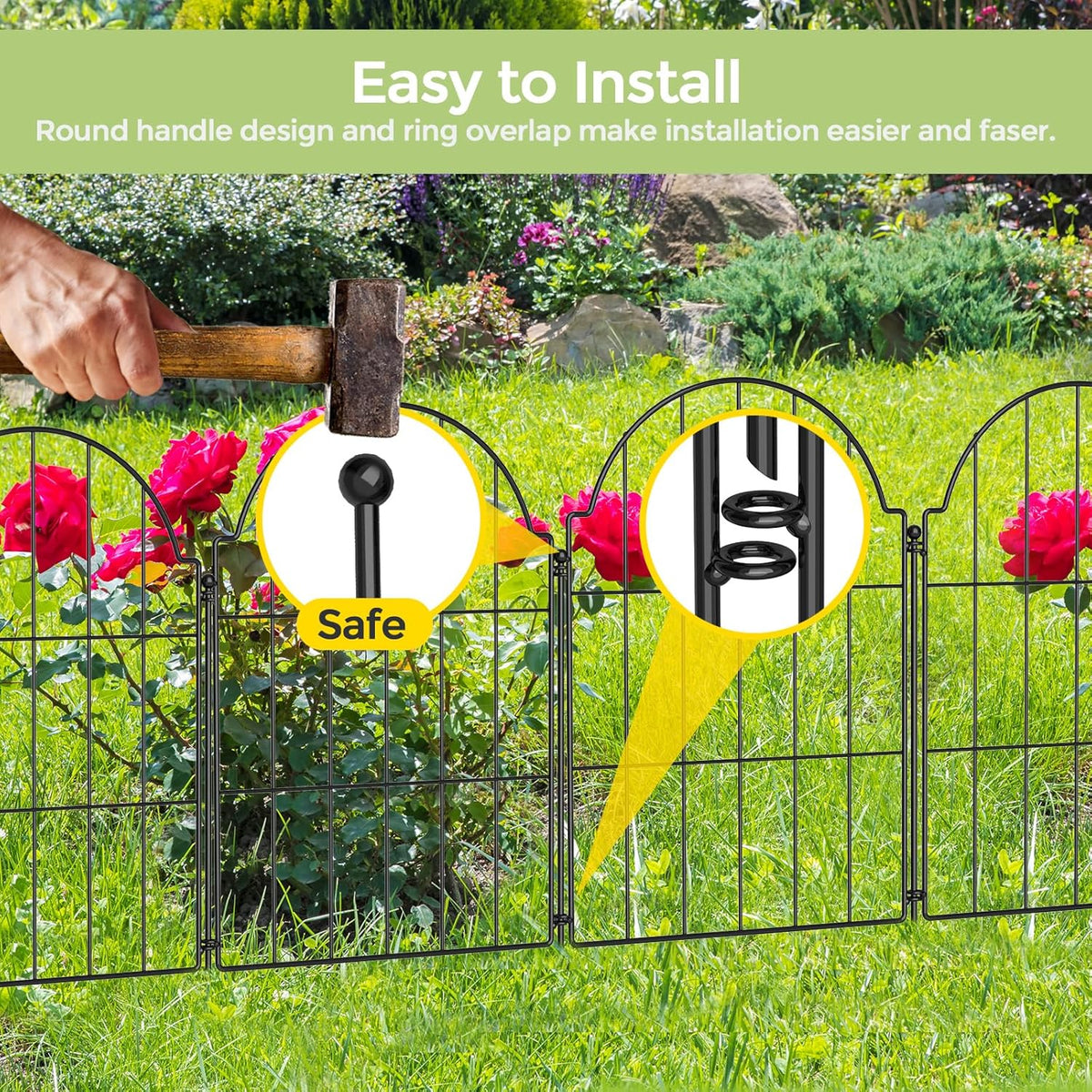 21in X 10.2ft Rustproof Metal Garden Fence, 10 Pack I465