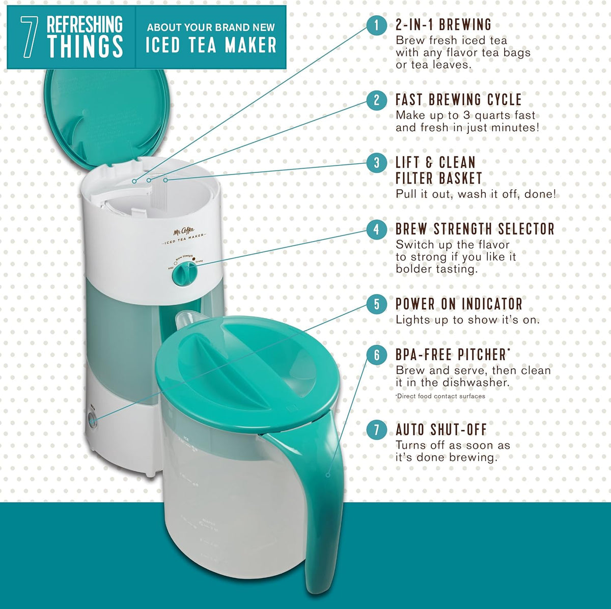 3-Quart Adjustable Brew Strength Iced Tea Maker Z209964