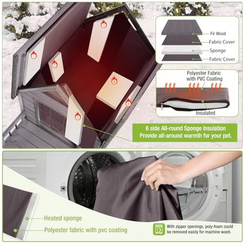 Insulated Dog Kennel with Metal Frame L64808