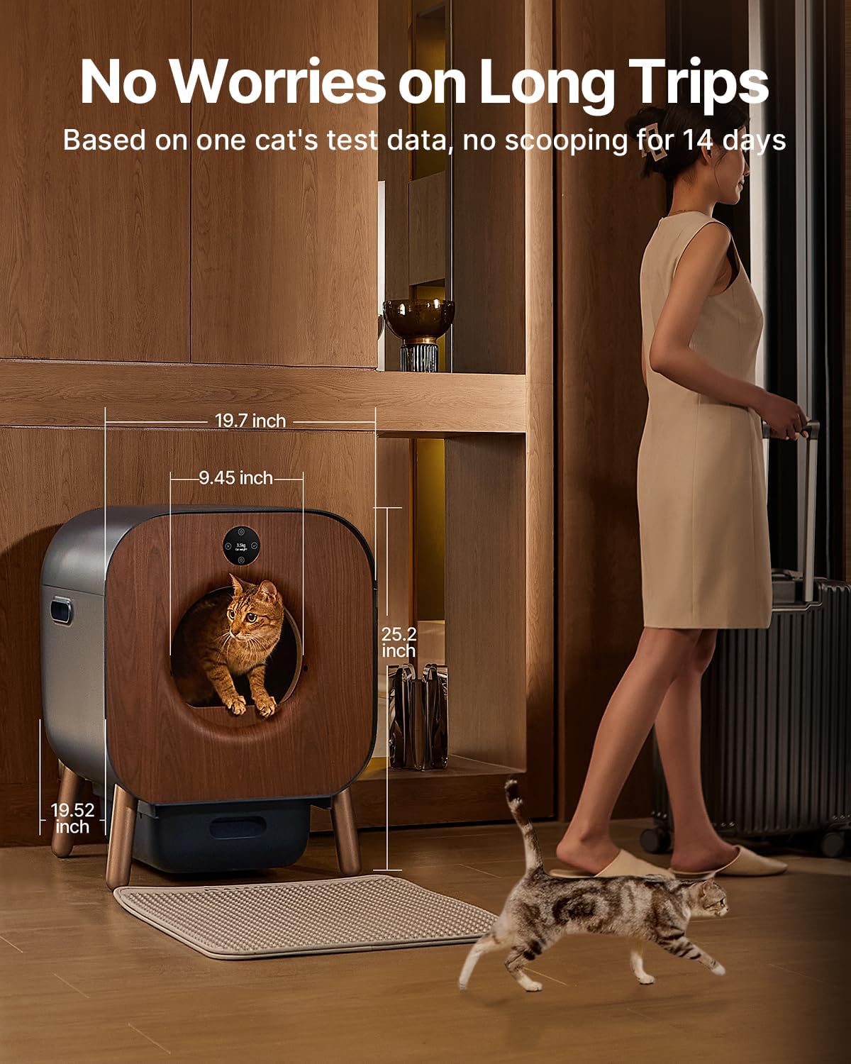 Extra Large Self Cleaning Automatic Cat Litter Box with Mat & Liner M8130