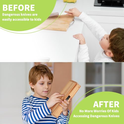 Wooden Knife Storage Box with Lock D500347