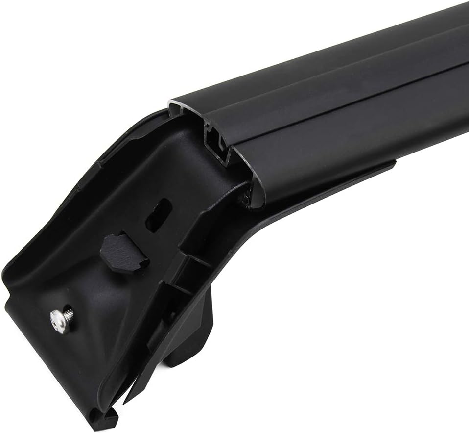 Black Adjustable Lockable Roof Rack Side Rails Cross Bars P8232
