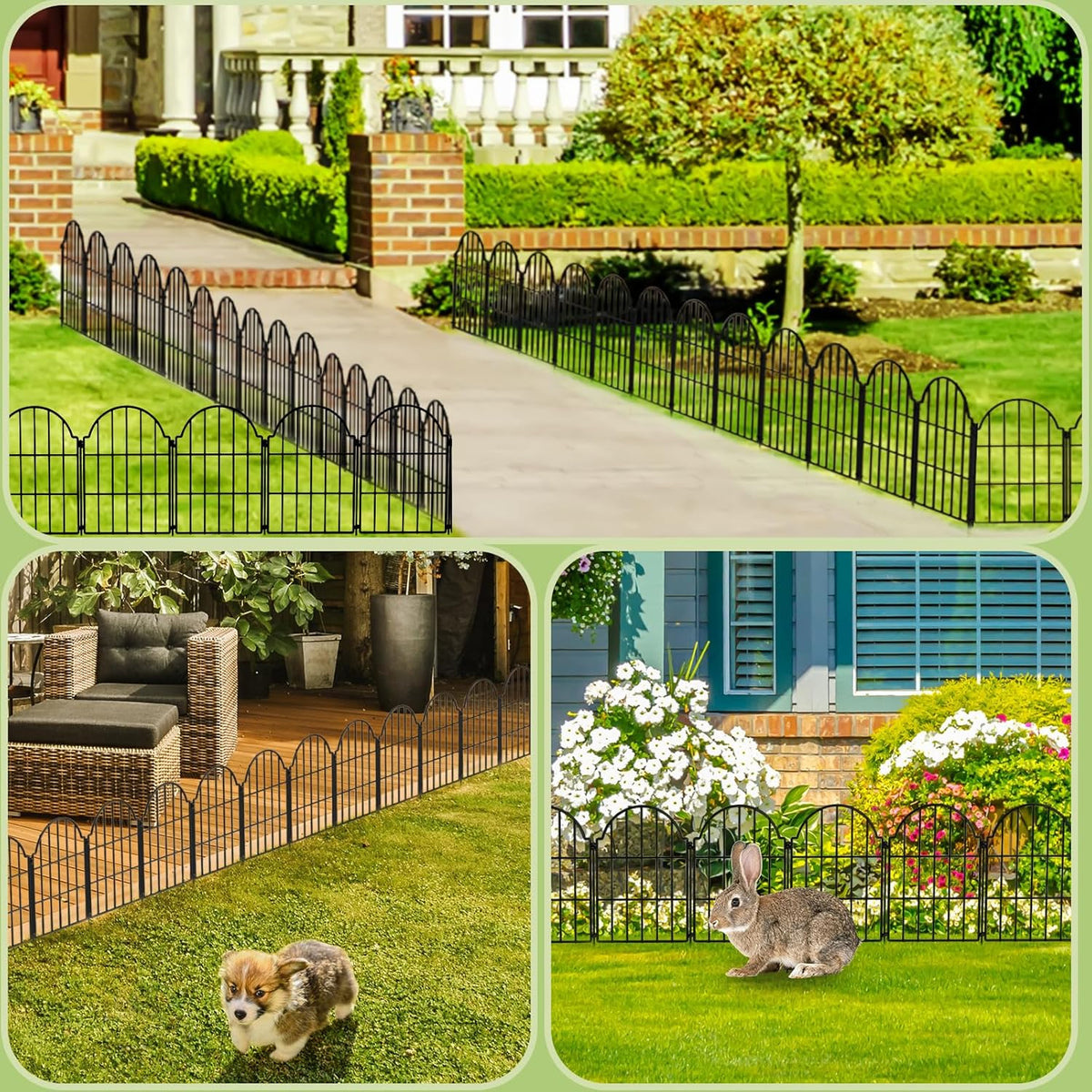 21in X 10.2ft Rustproof Metal Garden Fence, 10 Pack I465