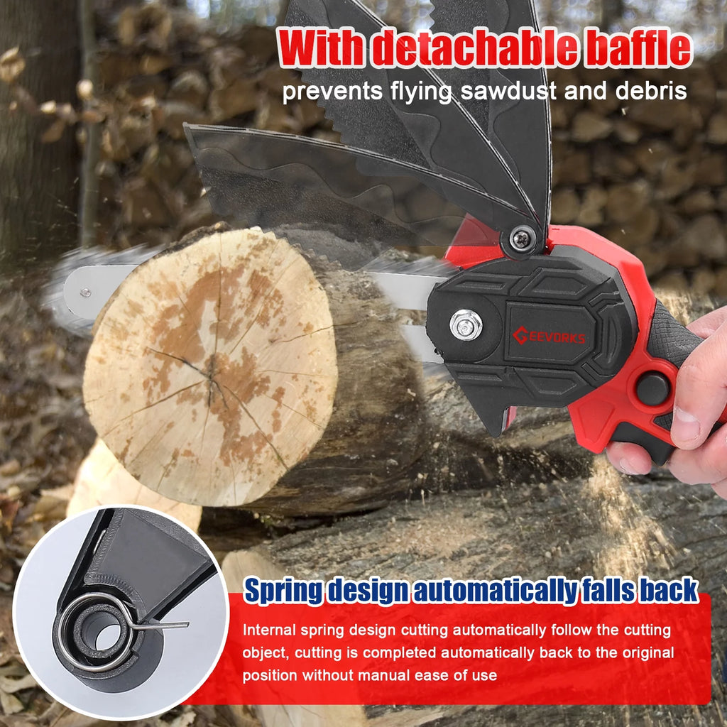 6-inch Cordless Mini Chainsaw with 2 Batteries G34079