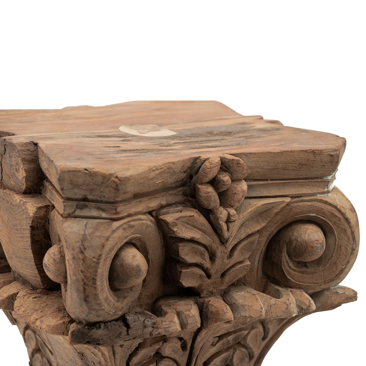 Carved Wooden Pillar Base Stool T221807