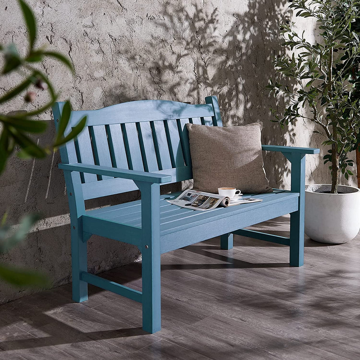 Poly Lumber Weatherproof 2-Person 50" Outdoor Bench E1608