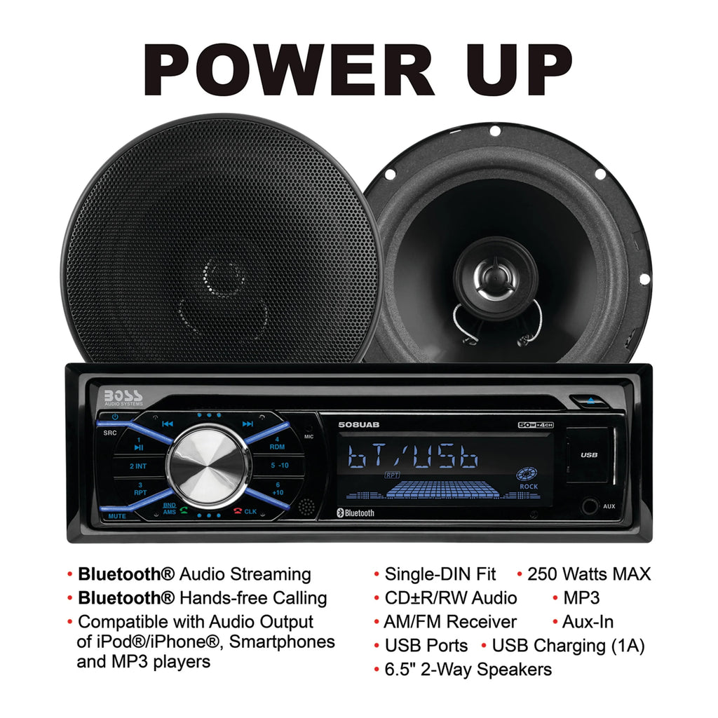 Single Din Car Stereo and Speakers E596612