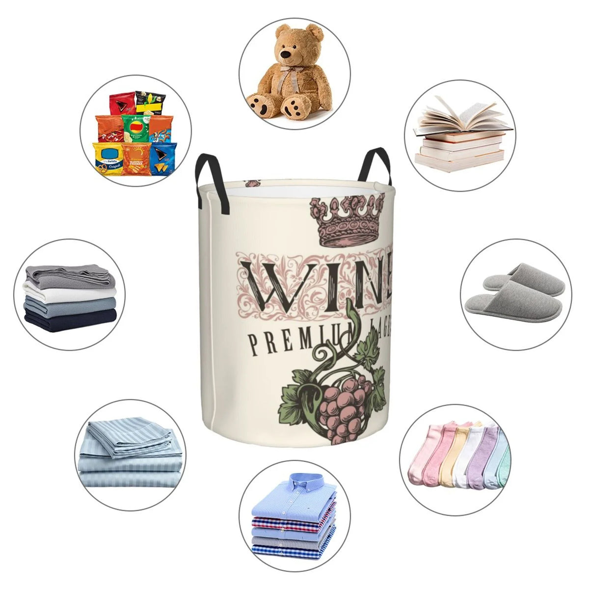Wine Collapsible Laundry Hamper K439