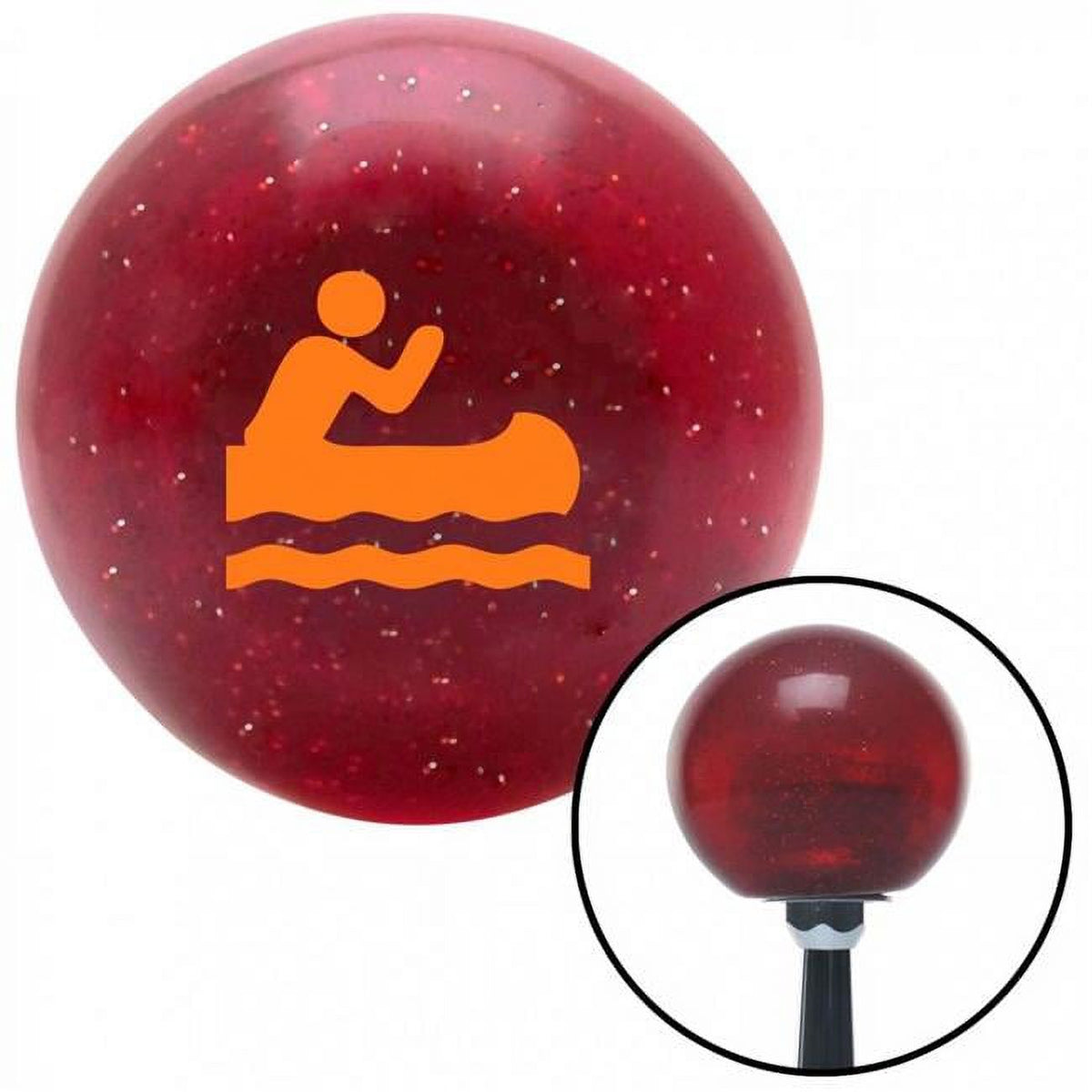 Orange Man in a Canoe Red Metal Flake Shift Knob with M16 x 1.5 Insert Z74339
