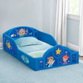 Blue Toddler Bed with Built-In Guardrails V8378